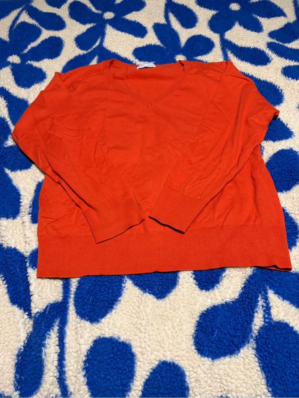 Old Navy Women's Lightweight Orange V-Neck Sweater
